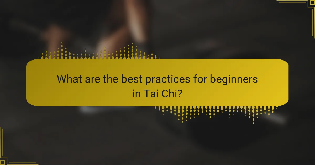 What are the best practices for beginners in Tai Chi?