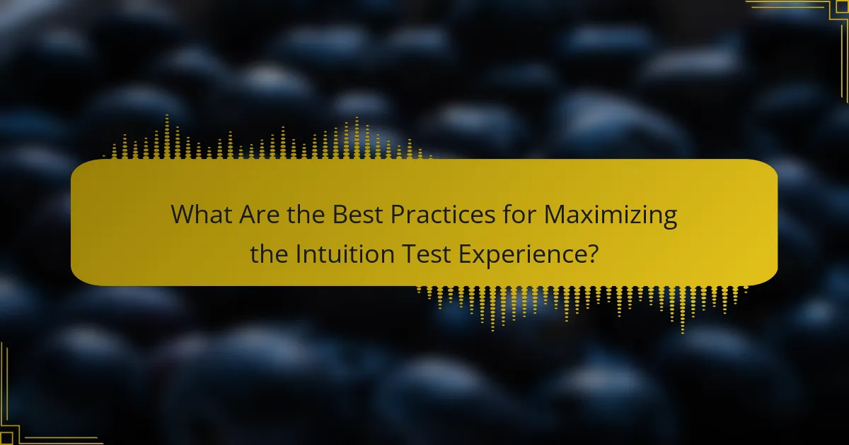 What Are the Best Practices for Maximizing the Intuition Test Experience?