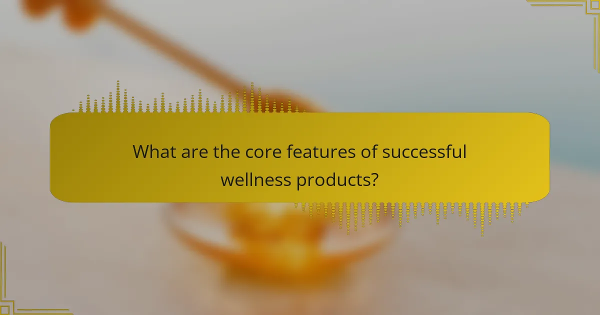 What are the core features of successful wellness products?