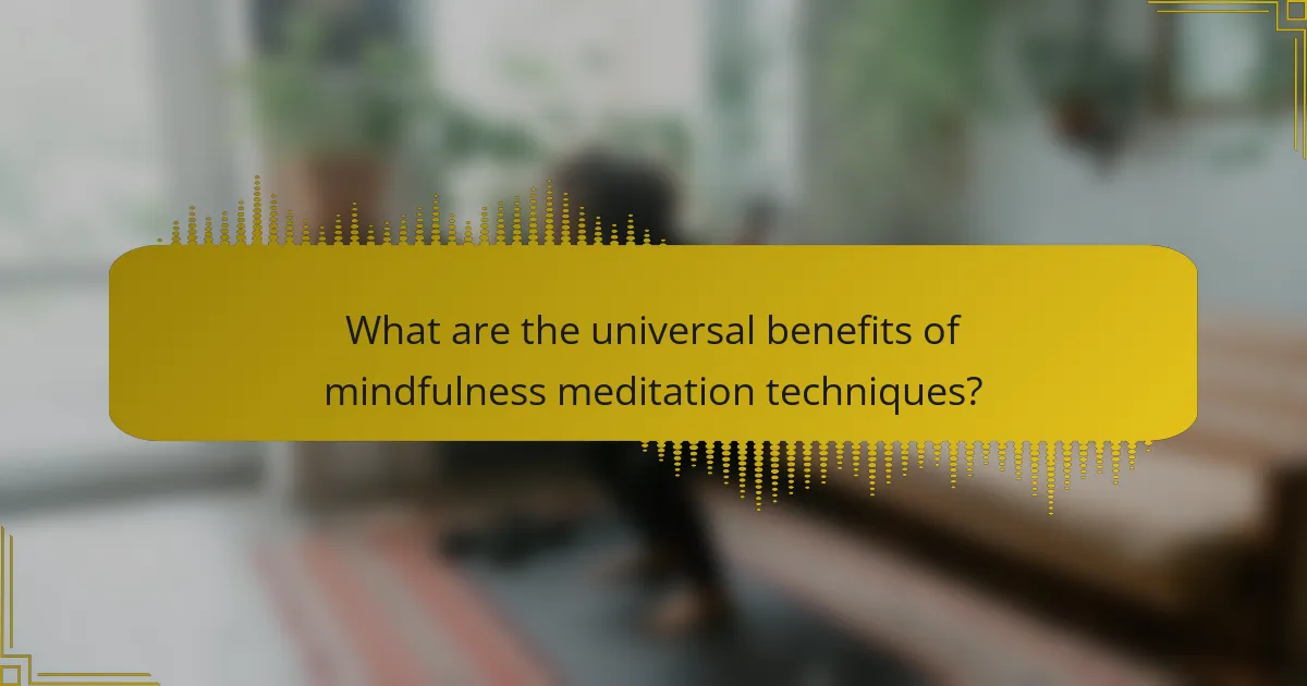 What are the universal benefits of mindfulness meditation techniques?