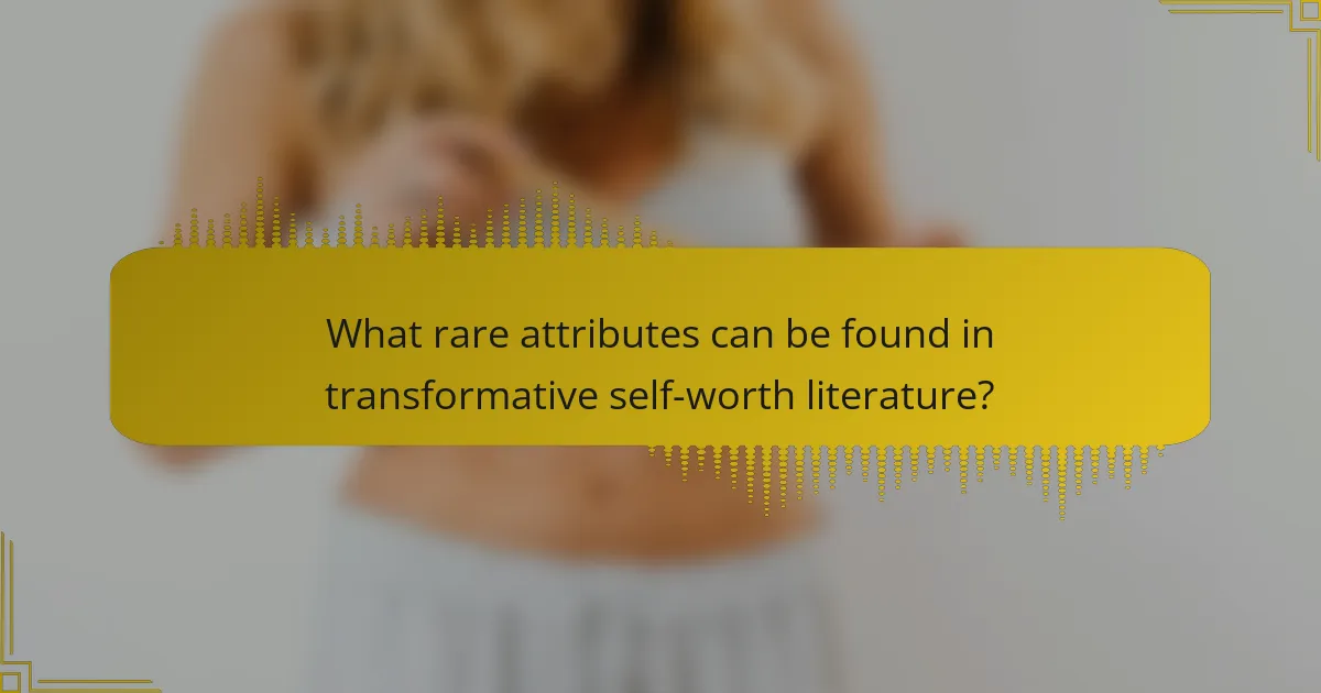 What rare attributes can be found in transformative self-worth literature?