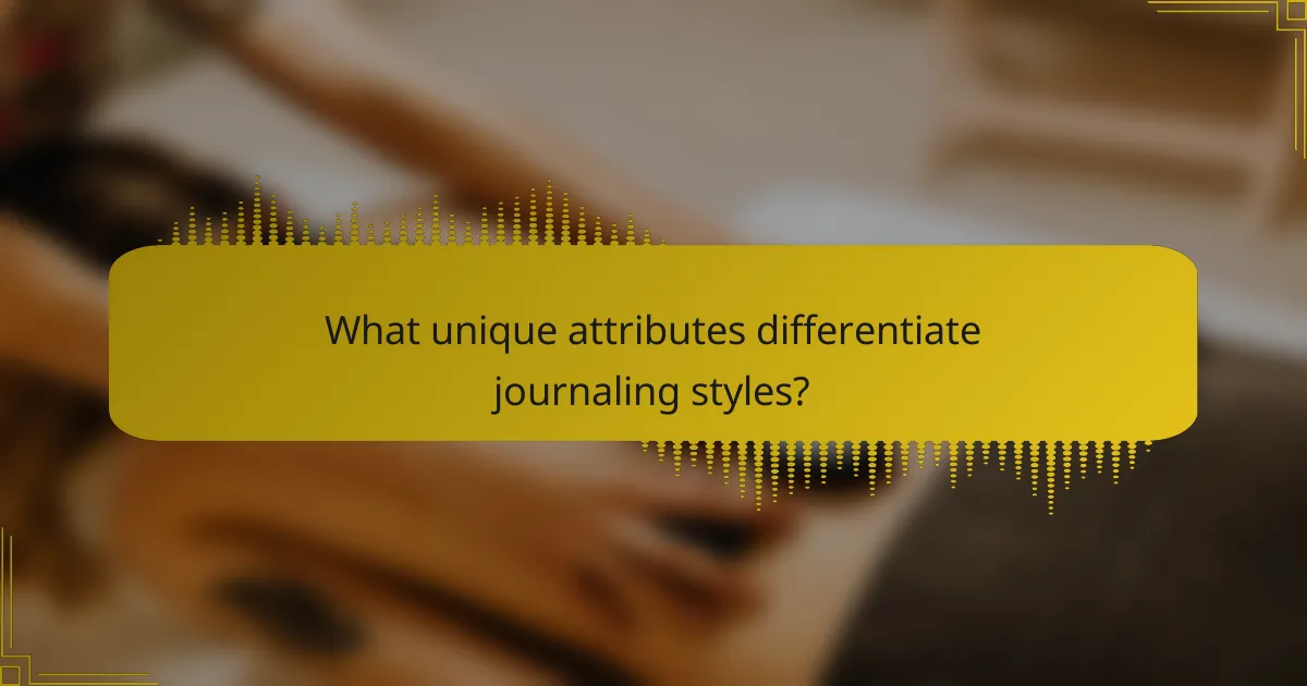 What unique attributes differentiate journaling styles?
