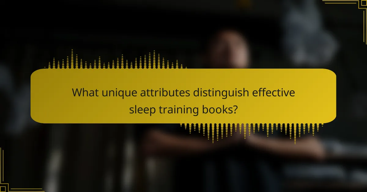 What unique attributes distinguish effective sleep training books?