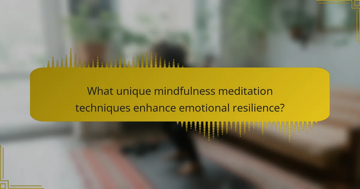 What unique mindfulness meditation techniques enhance emotional resilience?